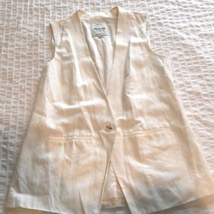 Madewell white tuxedo vest, size small